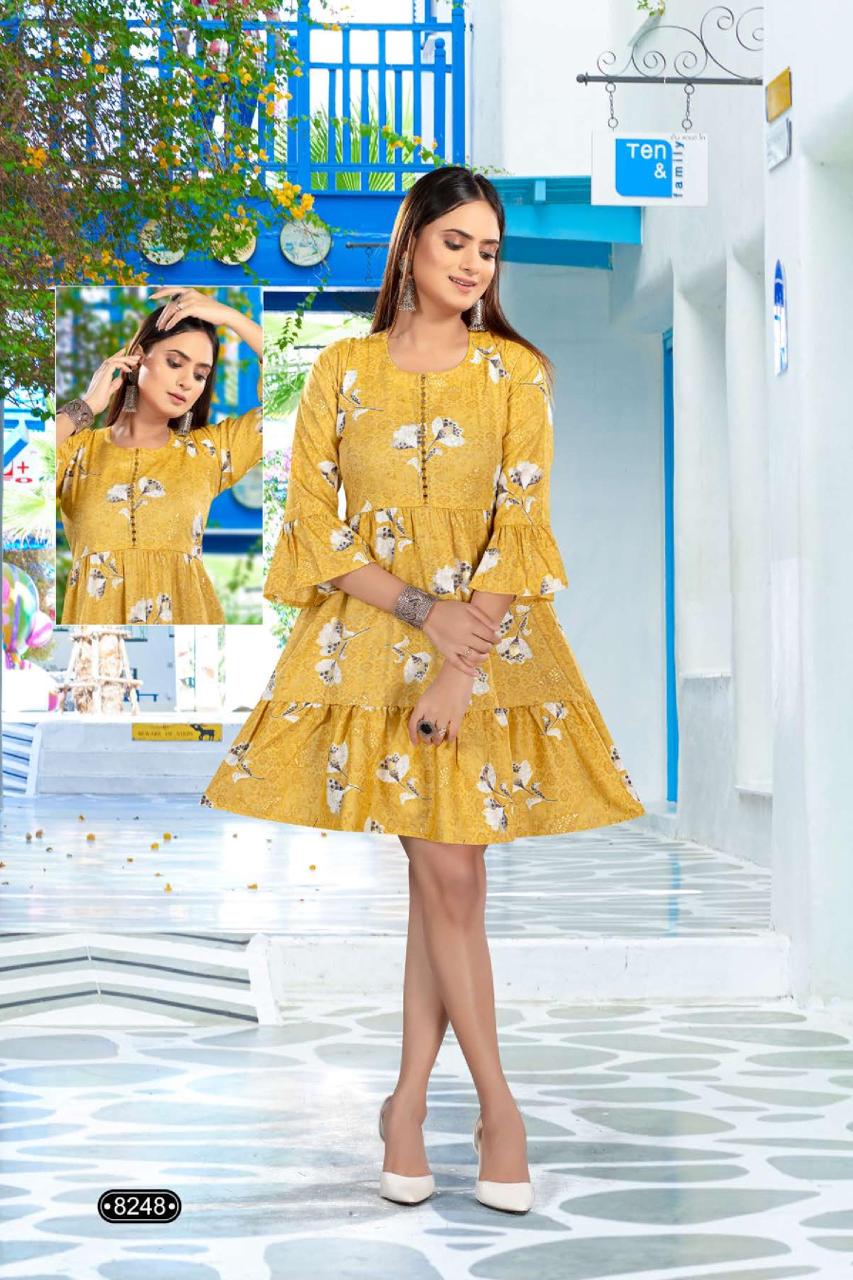 Golden Ginni Fancy Wear Wholesale Printed Kurtis Catalog
